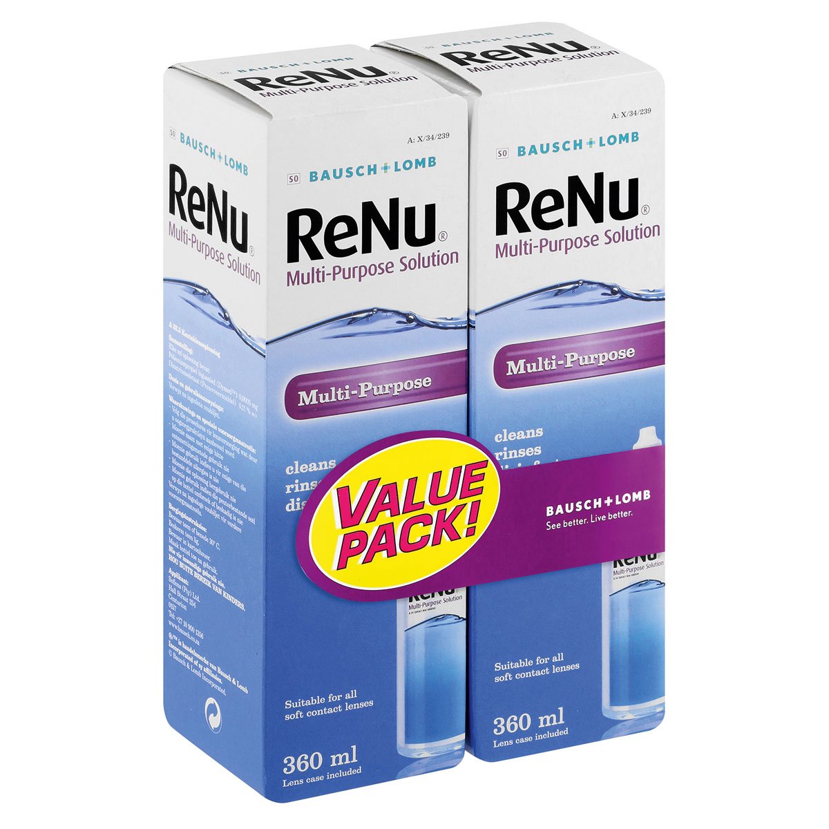 bausch-and-lomb-multi-purpose-solution-value-pack-2-x-360ml.jpeg Bausch and Lomb - Multi-Purpose Solution Value Pack - 2 x 360ml - Image 1