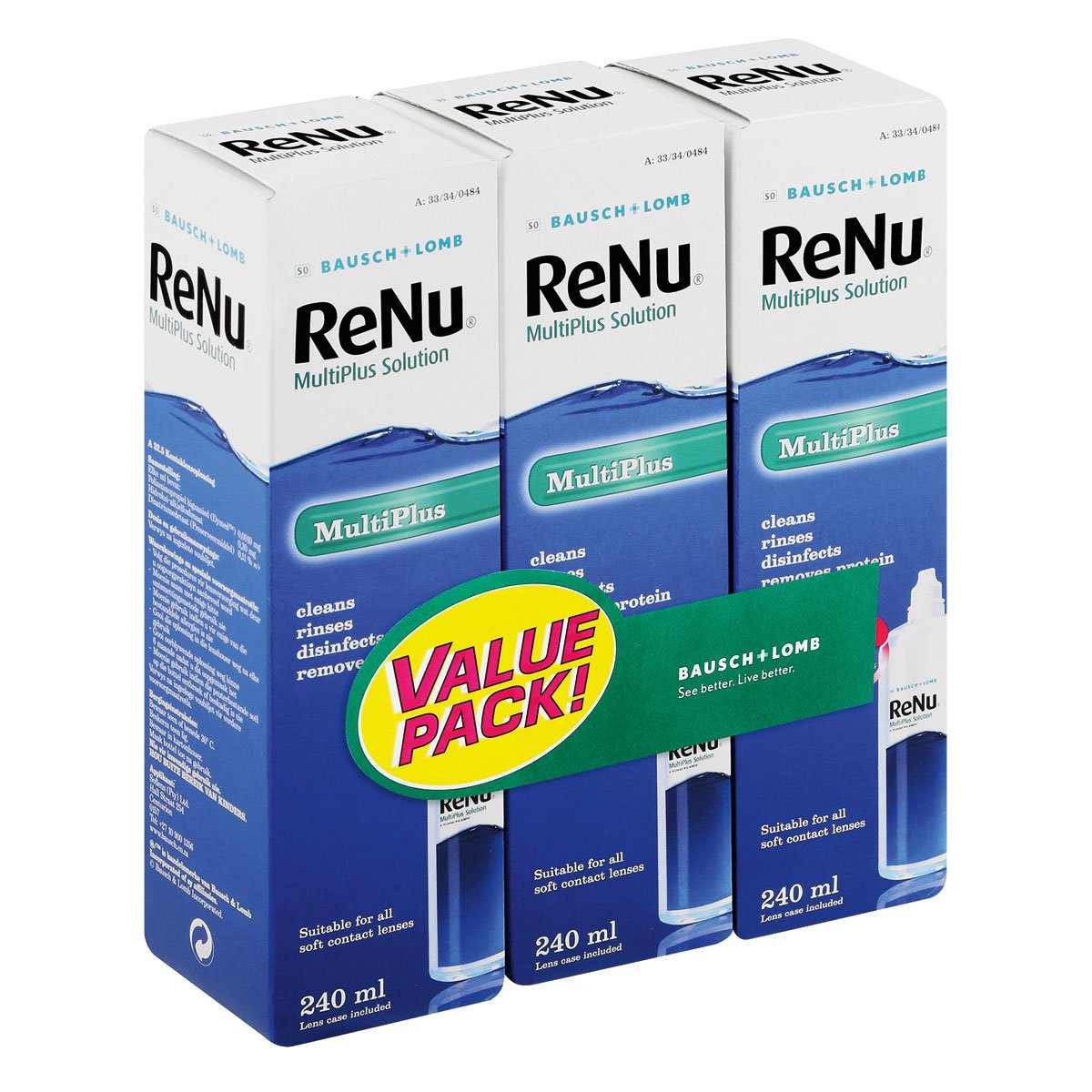bausch-and-lomb-multiplus-solution-value-pack-3-x-240ml.jpeg Bausch and Lomb - MultiPlus Solution Value Pack - 3 x 240ml - Image 1