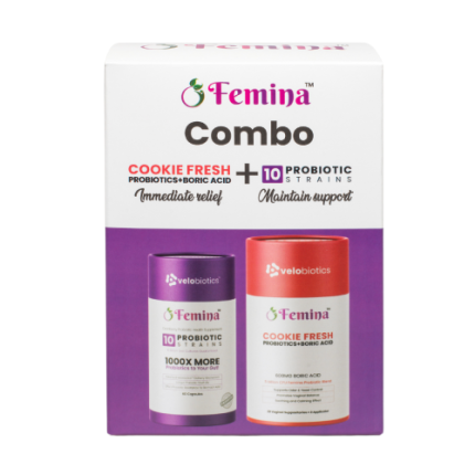 Femina Cookie Fresh & Probiotic Strains Combo 20 Vaginal Suppositories + 60 Capsules