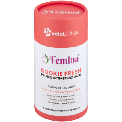 Femina Cookie Fresh Probiotics + Boric Acid 10 Vaginal Suppositories + 2 Applicators