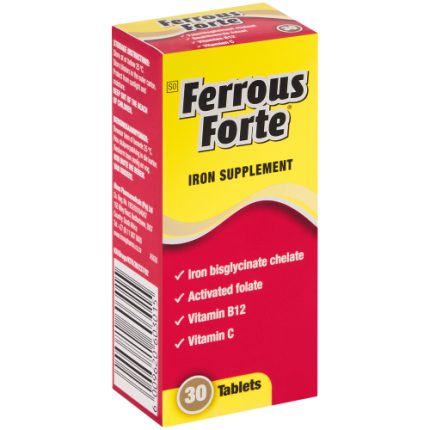 Ferrous Forte Iron Supplement Tablets - 30