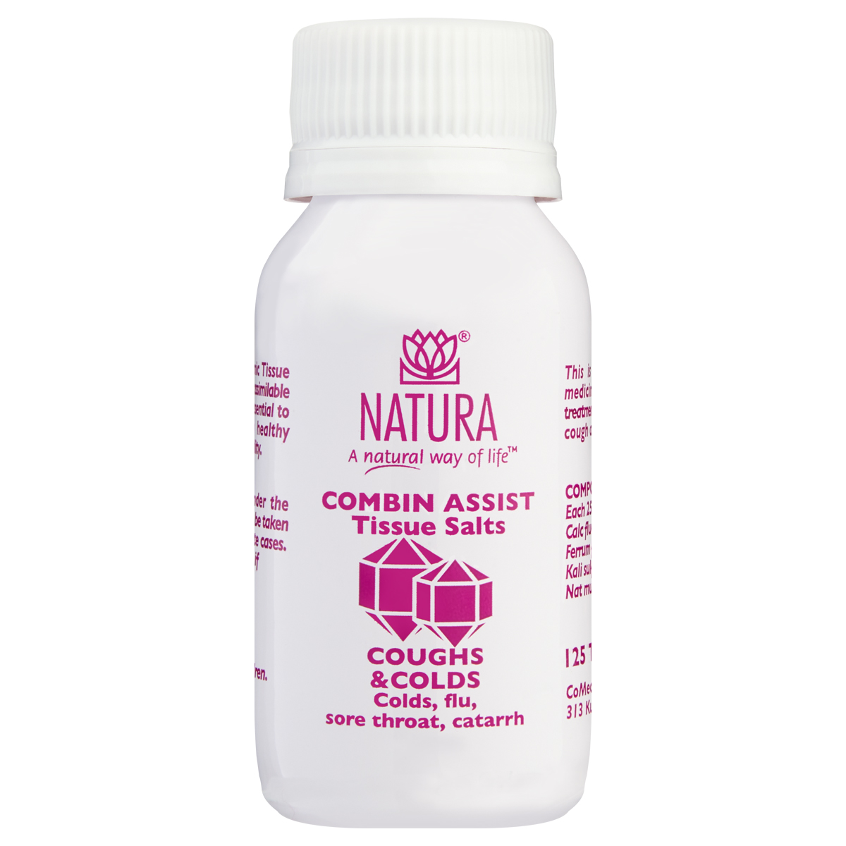 natura-combin-assist-coughs-colds-tissue-salt-tablets-125.jpeg Natura Combin Assist Coughs & Colds Tissue Salt Tablets - 125 - Image 1