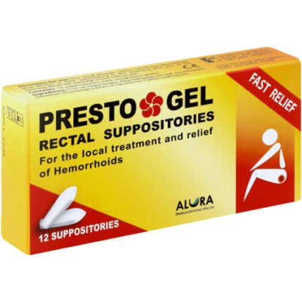 Presto Gel Rectal Suppositories Treatment of Haemorrhoids and Piles - 12