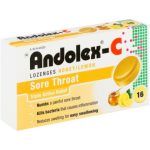 Andolex-C Sore Throat Triple Action Lozenges Honey/Lemon Flavour - 16
