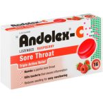 Andolex-C Sore Throat Triple Action Lozenges Raspberry  Flavour - 16