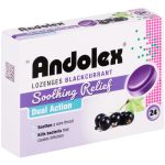Andolex Soothing Relief Dual Action Lozenges Blackcurrant Flavour - 24