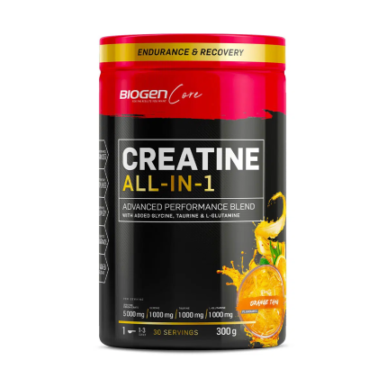 BIOGEN Core Creatine All in 1 Advanced Performance Blend Powder Orange Flavour - 300g
