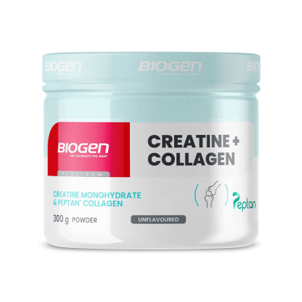 BIOGEN Creatine + Collagen Creatine Monohydrate & Peptan Collagen Powder Unflavoured - 300g