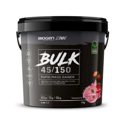 BIOGEN Edge Bulk 45/150 Rapid Mass Gainer Powder Strawberry Flavour - 4kg