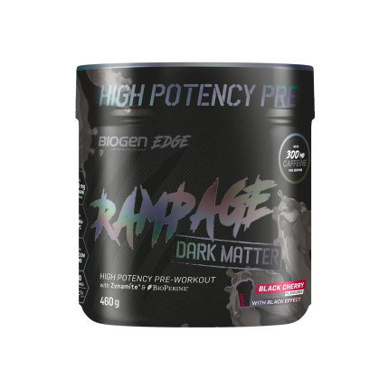 BIOGEN Edge Rampage Dark Matter High Potency Pre-Workout Drink Powder Black Cherry Flavour - 460g