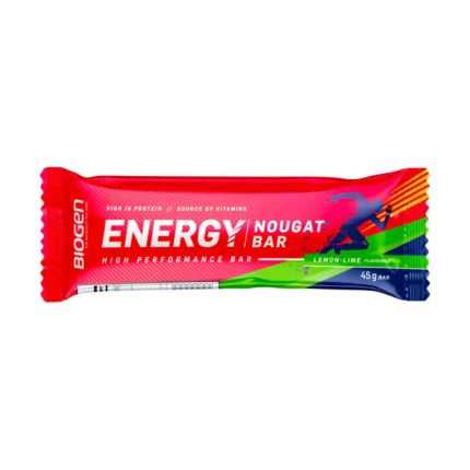 BIOGEN Energy Nougat Bar High Performance Bar Lemon Lime Flavour - 45g