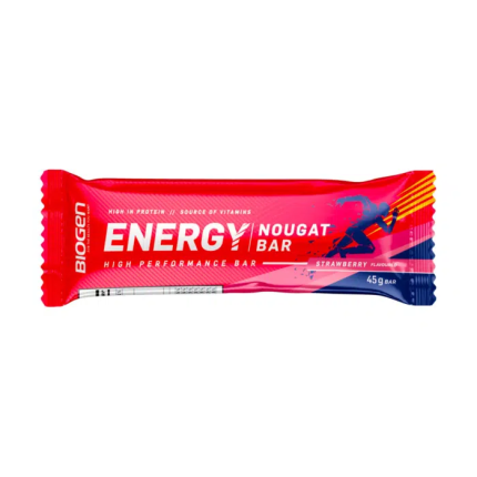 BIOGEN Energy Nougat Bar High Performance Bar Strawberry Flavour - 45g