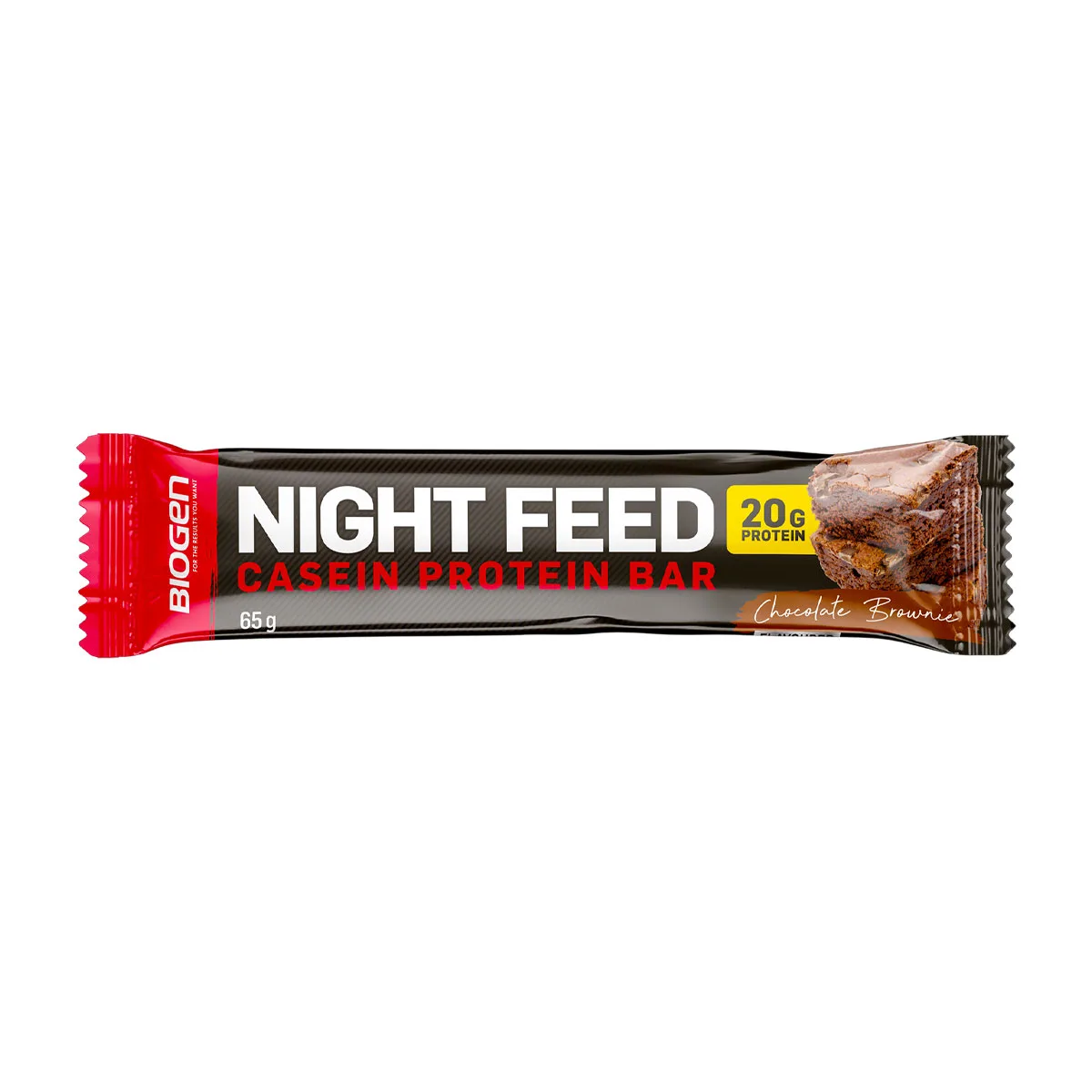 biogen-night-feed-casein-protein-bar-chocolate-brownie-flavour-65g.png BIOGEN Night Feed Casein Protein Bar Chocolate Brownie Flavour - 65g - Image 1