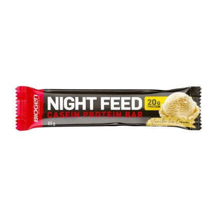 BIOGEN Night Feed Casein Protein Bar Vanilla Ice Cream Flavour - 65g