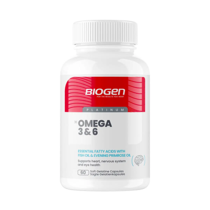 BIOGEN Omega 3 & 6 Essential Fatty Acids Soft Gelantine Capsules - 60