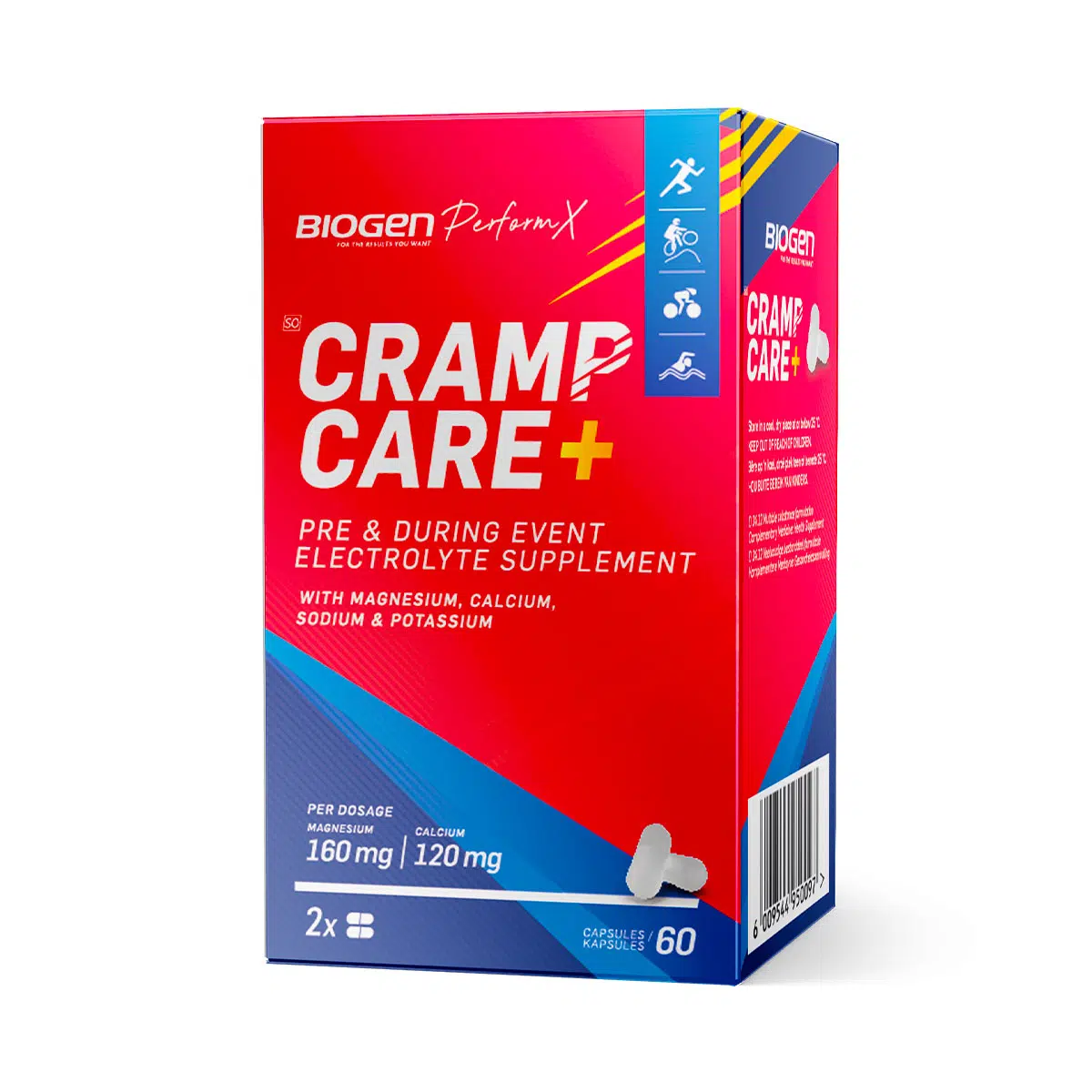 biogen-perform-x-cramp-care-electrolyte-supplement-capsules-60.png BIOGEN Perform X Cramp Care+ Electrolyte Supplement Capsules - 60 - Image 1