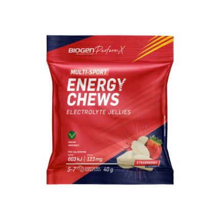 BIOGEN Perform X Multi Sport Energy Chews Electrolyte Jellies Strawberry Flavour - 40g