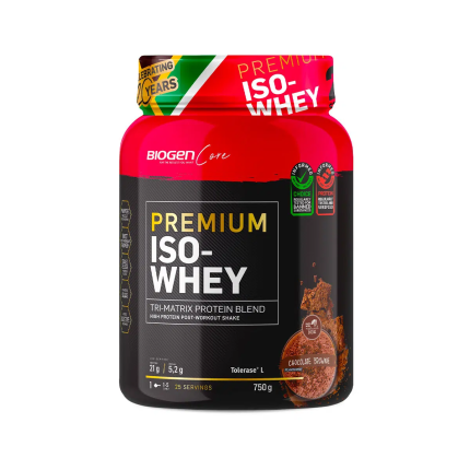 BIOGEN Premium Iso-Whey TRI-Matrix Protein Blend Chocolate Brownie Flavour - 750g