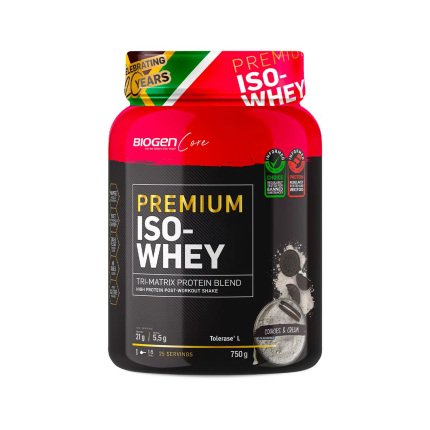 BIOGEN Premium Iso-Whey TRI-Matrix Protein Blend Cookies & Cream Flavour - 750g