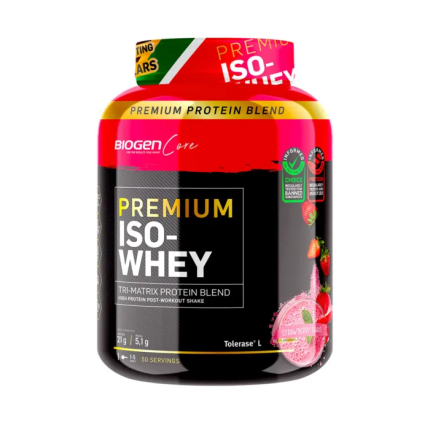 BIOGEN Premium Iso-Whey TRI-Matrix Protein Blend Strawberry Flavour - 1.5Kg