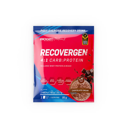 BIOGEN Recovergen 4:1 Carb:Protein Post-Exercise Recovery Drink Chocolate Cream Flavour - 95g