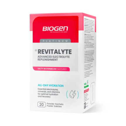 BIOGEN Revitalyte Advanced Electrolyte Replenishment Powder Sachets  Salty Watermelon Flavour - 20 sachets