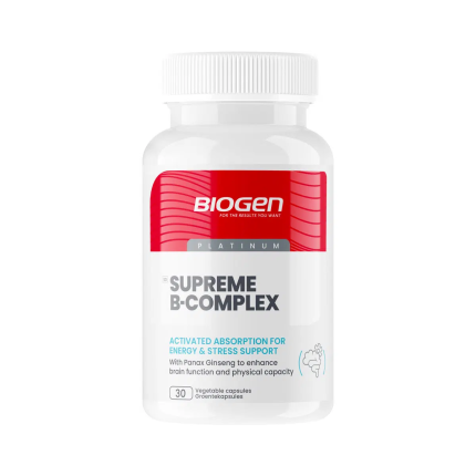 BIOGEN Supreme B-Complex Energy & Stress Support Vegetable Capsules - 30