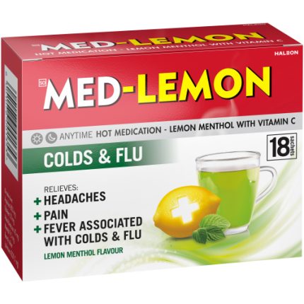 Med-Lemon Colds and Flu Hot Medication Sachets Menthol Flavour - 18