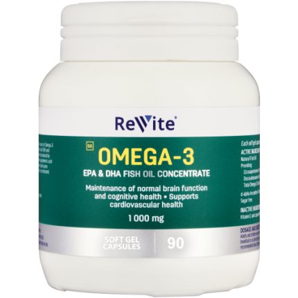 Revite 1 000mg Omega-3 EPA & DHA Fish Oil Concetrate Soft Gel Capsules - 90