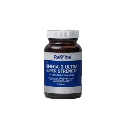 Revite 1 250mg Omega-3Ultra Super Strength  EPA & DHA Fish Oil Concetrate Soft Gel Capsules - 30