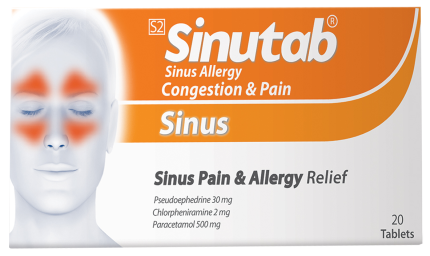 Sinutab Sinus Allergy Congestiom & Pain Sinus Tablets - 20