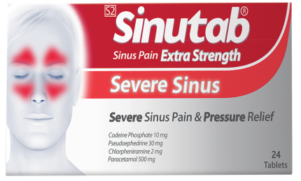 Sinutab Sinus Pain Extra Strength Severe Sinus Tablets - 24
