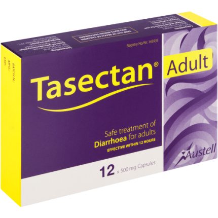 Tasectan 500mg Adult Diarrhoea Treatment Capsules - 12