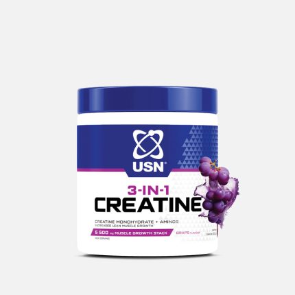 USN 3-IN-1 Creatine Monohydrate + Aminos Supplement Grape Flavour - 200g