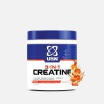 USN 3-IN-1 Creatine Monohydrate + Aminos Supplement Orange Flavour - 200g