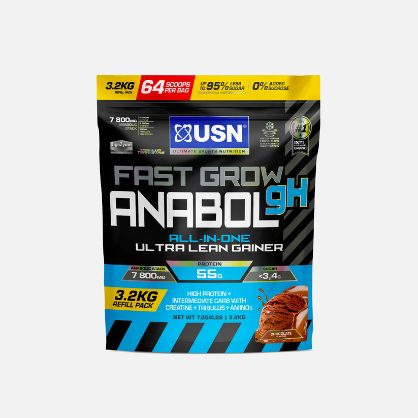 usn-fast-grow-anabol-gh-all-in-one-ultra-lean-gainer-refill-pack-chocolate-flavo.jpg USN Fast Grow Anabol GH All in One Ultra Lean Gainer Refill Pack Chocolate Flavour - 3.2kg - Image 1