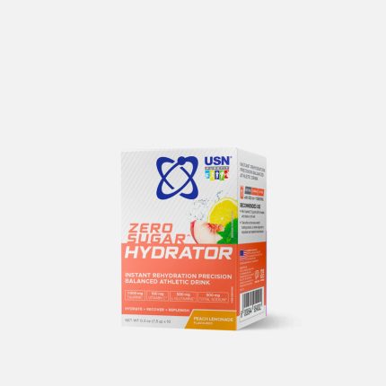 USN Zero Sugar Hydrator Instant Rehydrayion Drink Sachets Peach Lemonade Flavour - 10 x 7,2g sachets