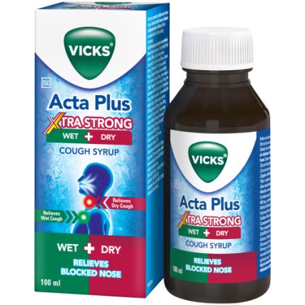 Vicks Acta Plus Xtra Strong Wet + Dry Cough Syrup - 100ml