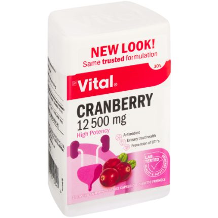 Vital Cranberry 12 500mg High Potency Softgel Capsules - 30