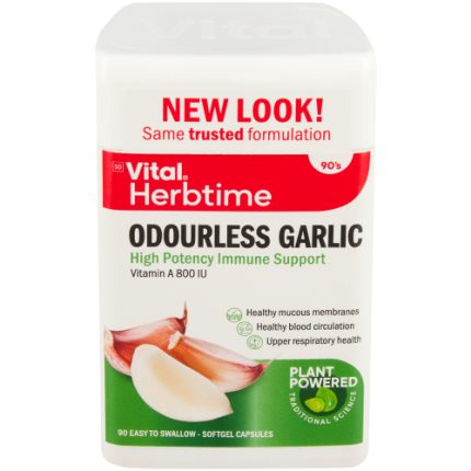 Vital Herbtime Odourless Garlic High Potency Immune Support Softgel Capsules - 90