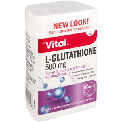 Vital L-Glutathione 500mg Potent Antioxidant Tablets - 30