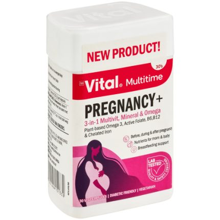 Vital Multitime Pregnancy+ 3 in 1 Multivit, Mineral, Omega Vege Capsules - 30