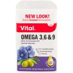 Vital Omega3,6 & 9 Olive & Flaxseed Oil Softgel Capsules - 30