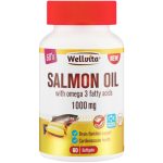 Wellvita 1000mg Salmon Oil with Omega-3 Fatty Acids Softgels 60