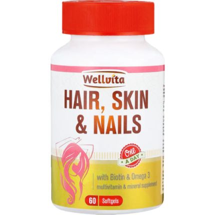 Wellvita Hair, Skin, Nails with Biotin & Omega 3 Softgels - 60