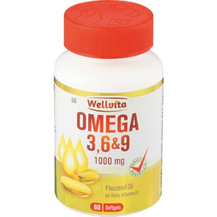 Wellvita Omega 3,6 & 9 1000mg Flaxseed Oil Softgels - 60