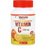 Wellvita Super Strength Vitamin C 1000mg Immune System Health Tablets - 60